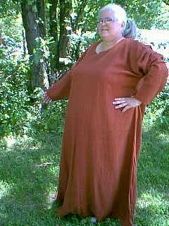 Image of Linen long sleeve gown extended size